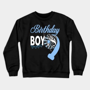 Fishing Birthday Shirt, Fishing Party Shirts, Birthday Boy 9 years old Crewneck Sweatshirt